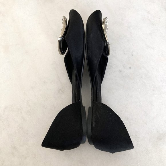 Roger Vivier D'Orsay ballet flats (black w/ silver buckles & crystals) size 5 - Picture 8 of 12